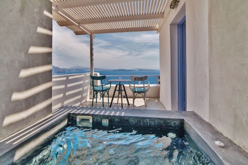 Private hot tub at Armeni Village Rooms & Suites, Santorini — photo 2