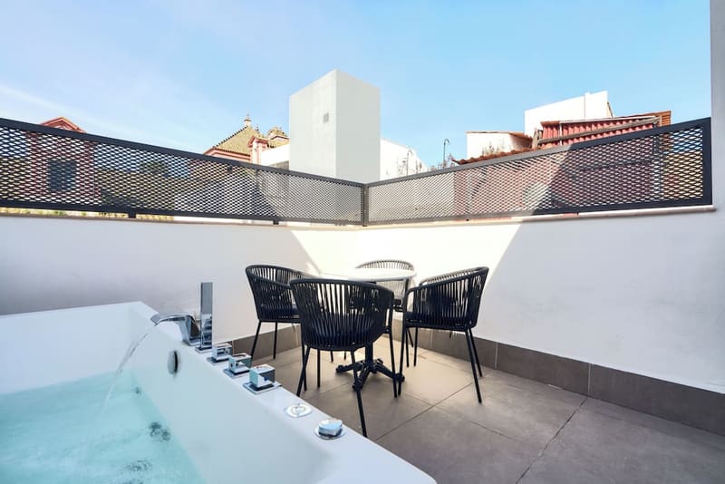 Private hot tub at Hotel Murillo Reinoso, Seville