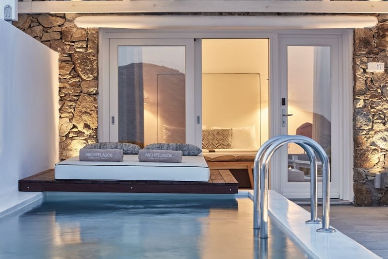 Private jacuzzi at Archipelagos Hotel, Mykonos