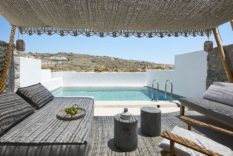 Private hot tub at Palladium Hotel, Mykonos