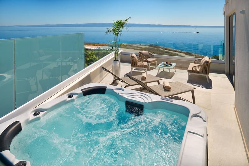 Private hot tub at Amphora Hotel, Split