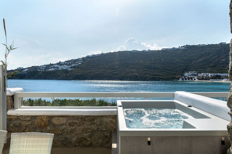 Private hot tub at Nissaki Boutique Hotel, Mykonos