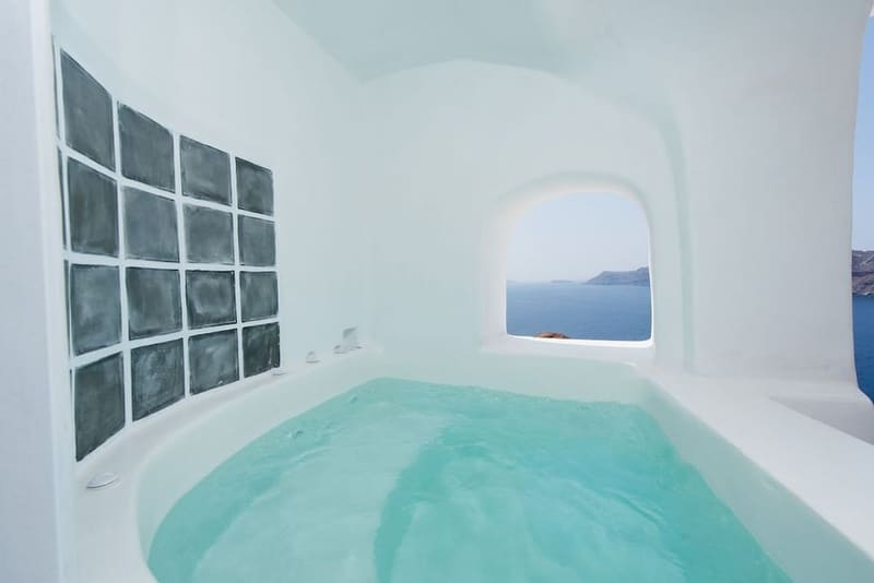 Private hot tub at Fanari Villas Santorini, Santorini