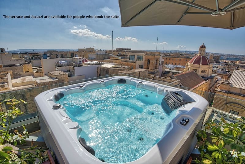 Private hot tub at Palazzo Rosaria Boutique Hotel, Valletta
