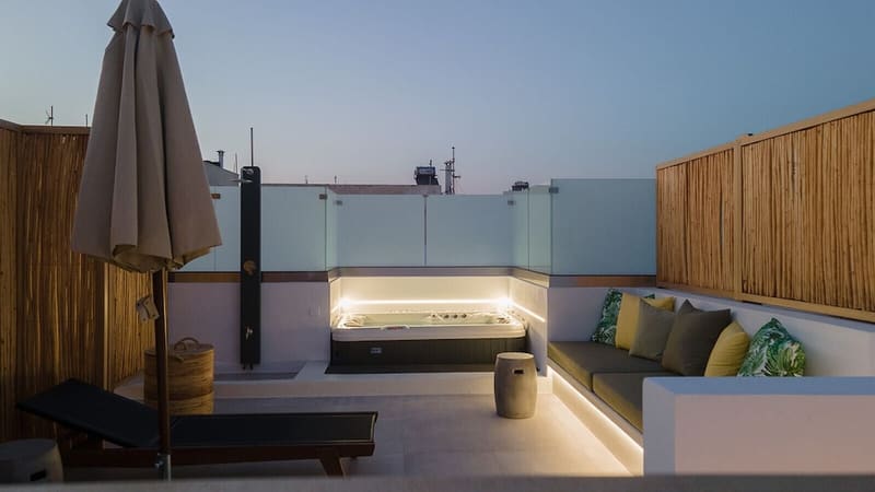 Private hot tub at Makava Suites Naxos, Naxos