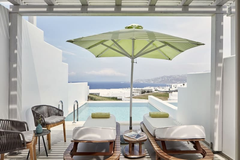 Private hot tub at Myconian Naia - Preferred Hotels & Resorts, Mykonos, photo 3
