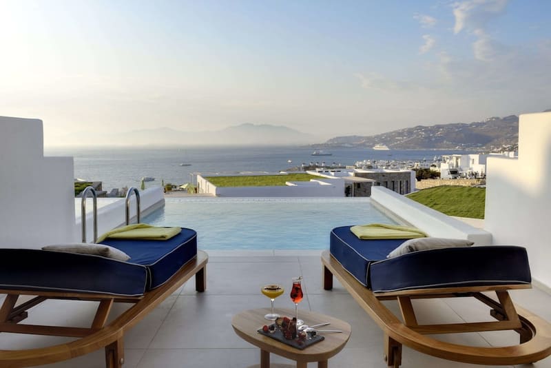 Private hot tub at Myconian Naia - Preferred Hotels & Resorts, Mykonos, photo 4