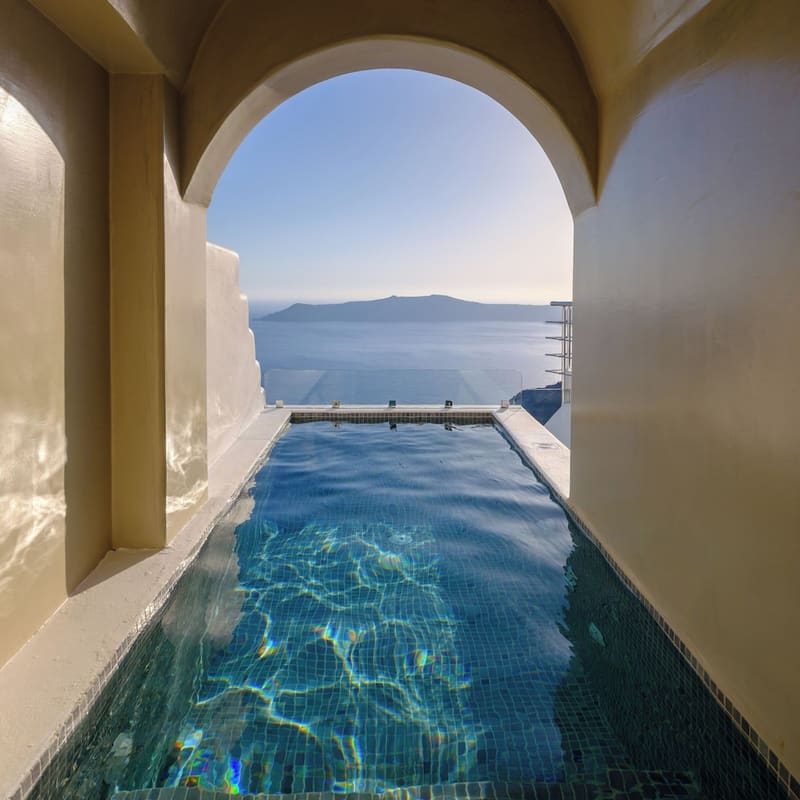 Private hot tub at Pegasus Suites & Spa, Santorini — photo 4