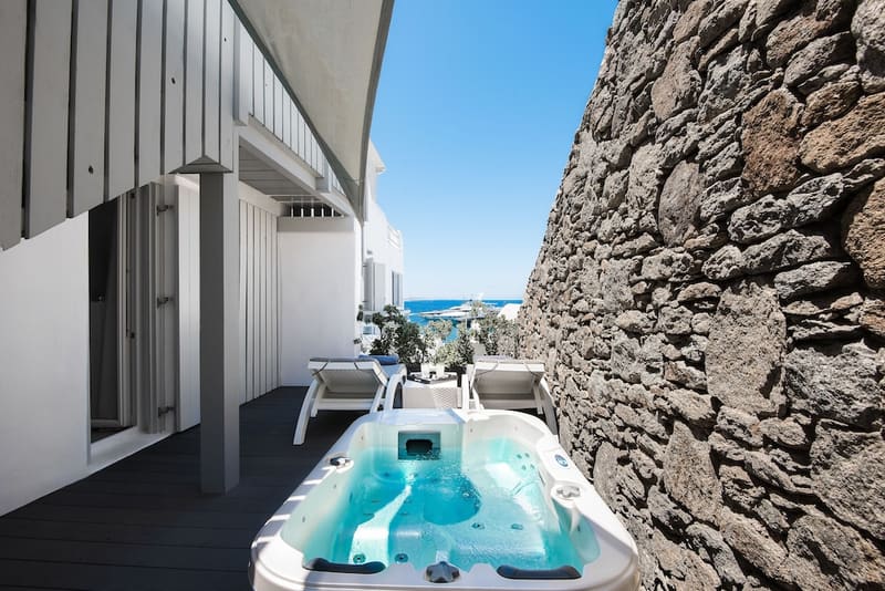Private hot tub at Riva Suites - Adults Only, Mykonos — photo 2