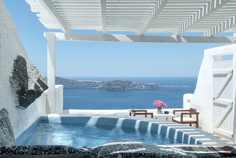 Private hot tub at Afroessa Hotel by Caldera Houses, Santorini