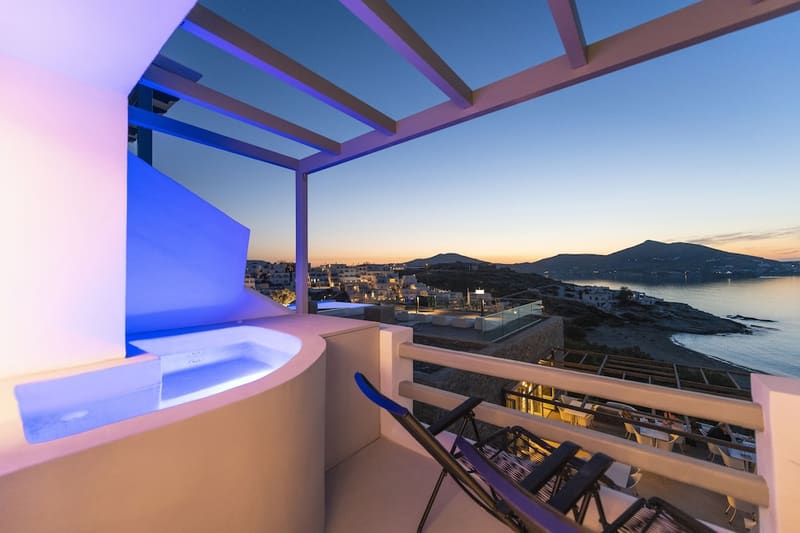Private hot tub at Senia Hotel, Paros
