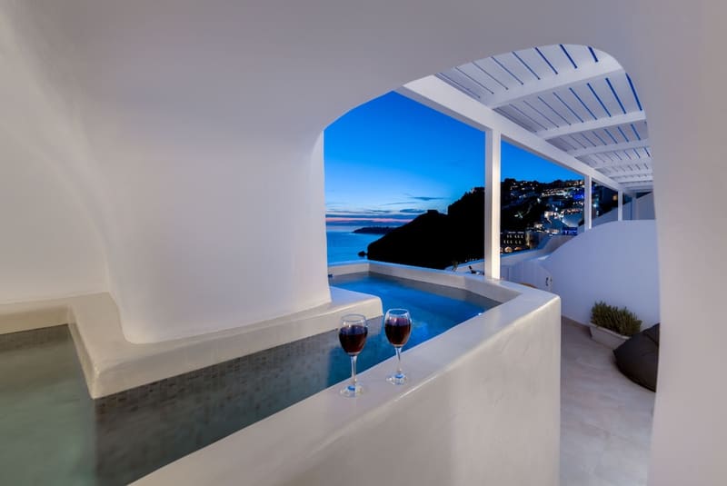 Private hot tub at Iriana Suites, Santorini