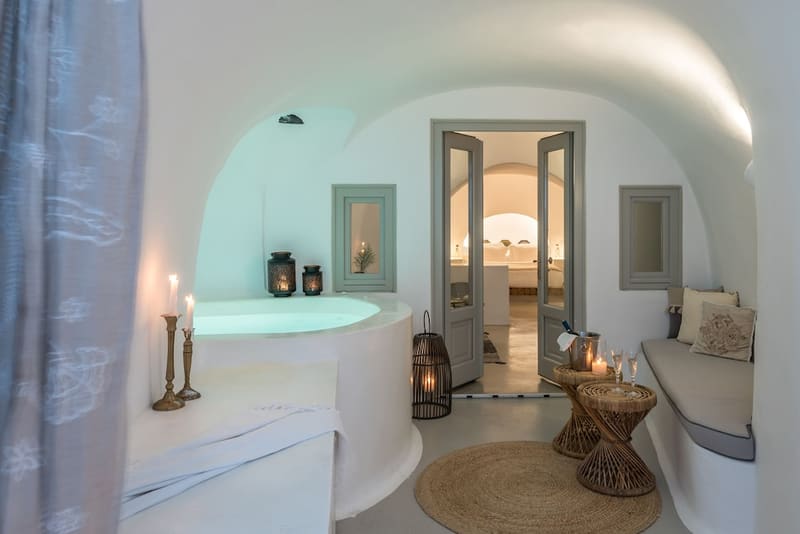 Private hot tub at Cocoon Suites, Santorini