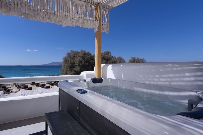 Private hot tub at Virtu Suites, Naxos