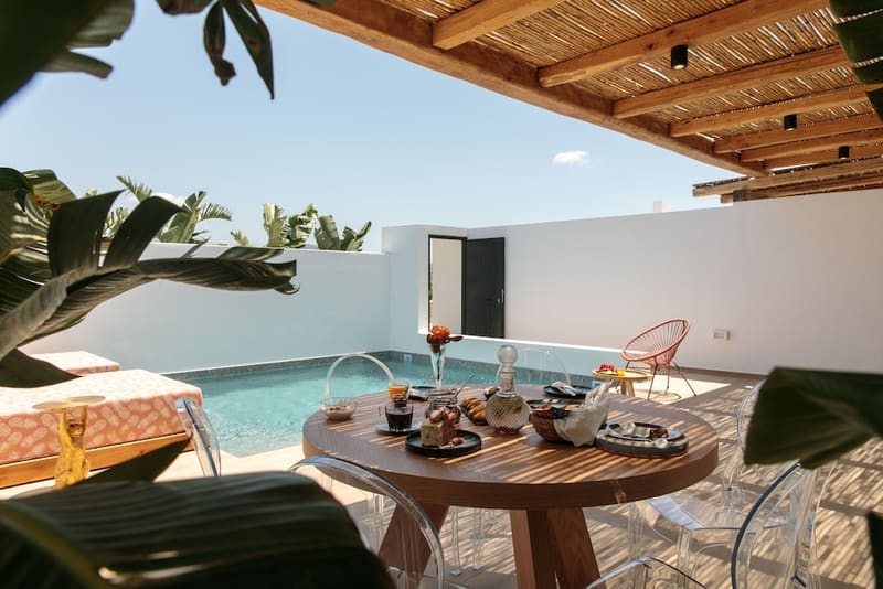 Private hot tub at Iphimedeia Apartments & Suites, Naxos