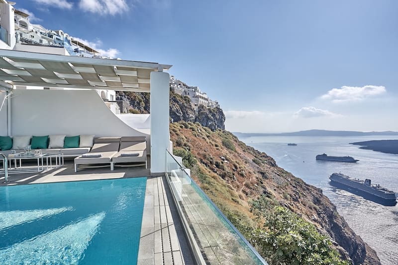 Private hot tub at Agali Houses, Santorini, photo 4