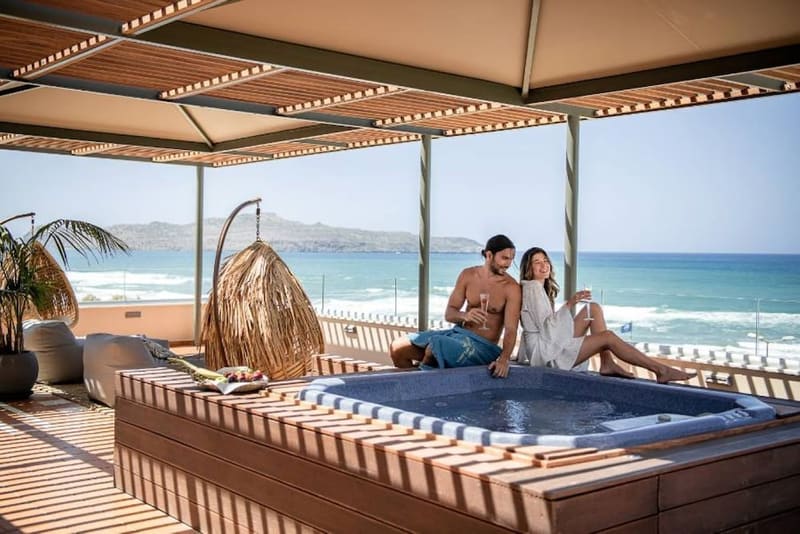 Private hot tub at Cretan Dream Resort and Spa, Chania