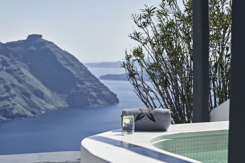 Private hot tub at San Antonio, Santorini