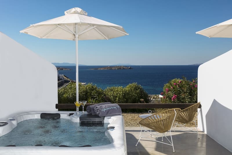 Private hot tub at Mykonos Bay Resort & Villas, Mykonos