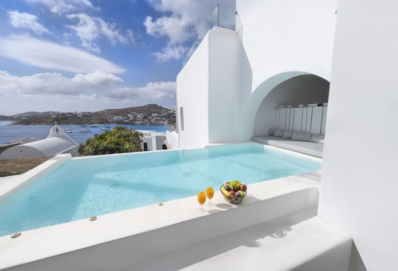 Private hot tub at Deliades Mykonos, Mykonos