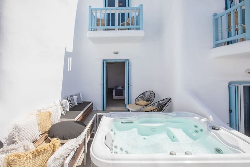 Private hot tub at Harmony Boutique Hotel, Mykonos