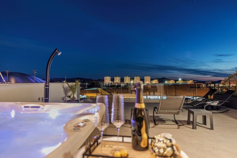 Private hot tub at Luxury Majpruz Suites, Zadar
