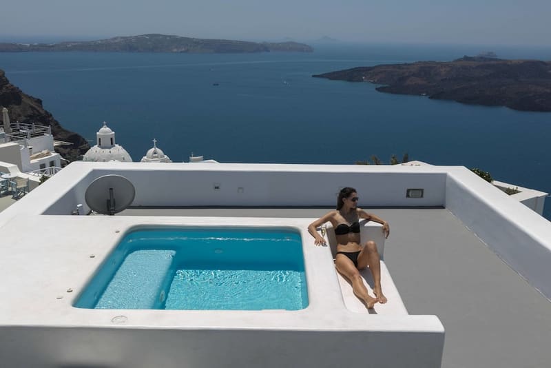 Private hot tub at Aria Suites, Santorini