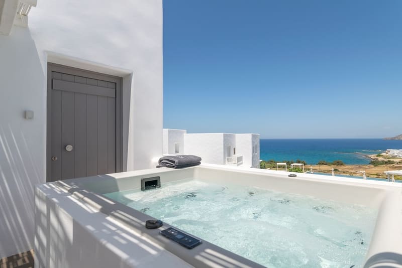 Private plunge pool at Milos Breeze Boutique Hotel, Milos