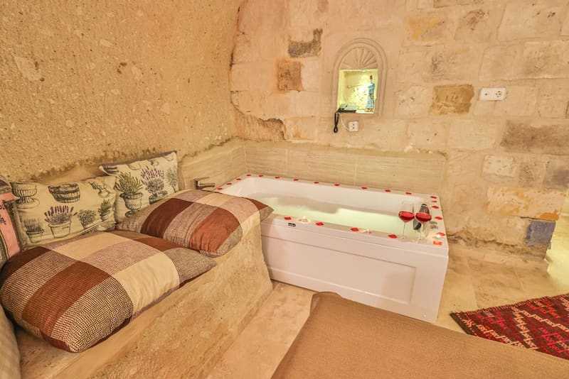 Private jacuzzi at Bedrock Cave Hotel, Goreme
