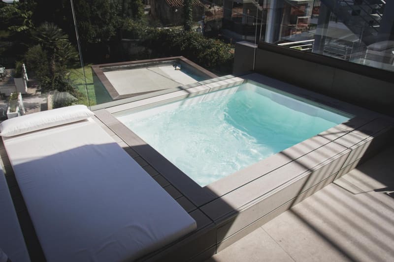 Private hot tub at Sunset Hotel, Cefalu