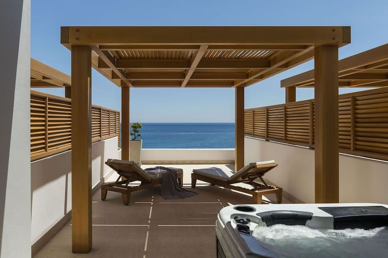 Private hot tub at Mitsis Selection Alila, Rhodes