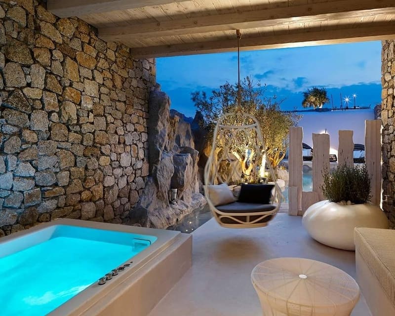 Private hot tub at Kove Mykonos - A Myconian Collection Hotel, Mykonos — photo 3