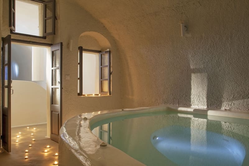 Private hot tub at On The Rocks Hotel, Santorini