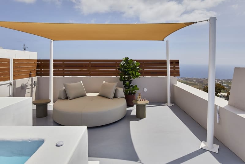 Private hot tub at Damigos Caldera World, Santorini
