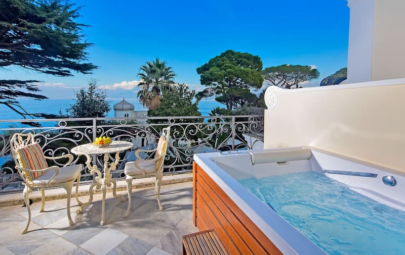 Private hot tub at Luxury Villa Excelsior Parco, Capri — photo 4
