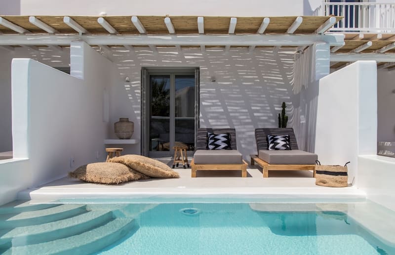 Private jacuzzi at Adorno Beach Hotel & Suites, Mykonos, photo 3