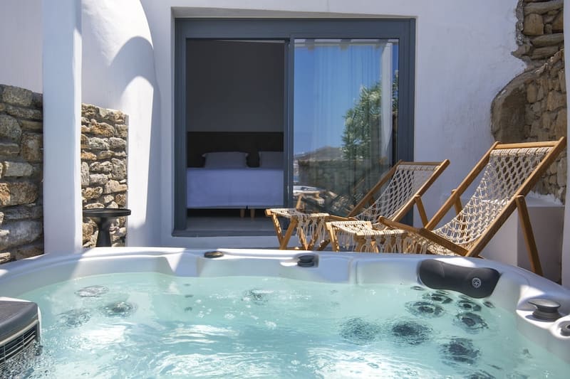 Private hot tub at Mykonos Adonis Hotel, Mykonos
