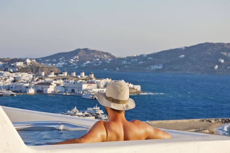 Private hot tub at Kouros Hotel & Suites, Mykonos — photo 2