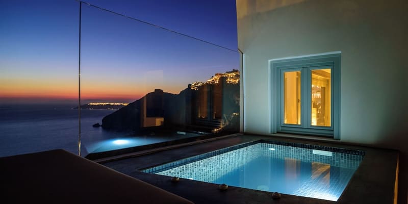 Private hot tub at Keti Hotel, Santorini