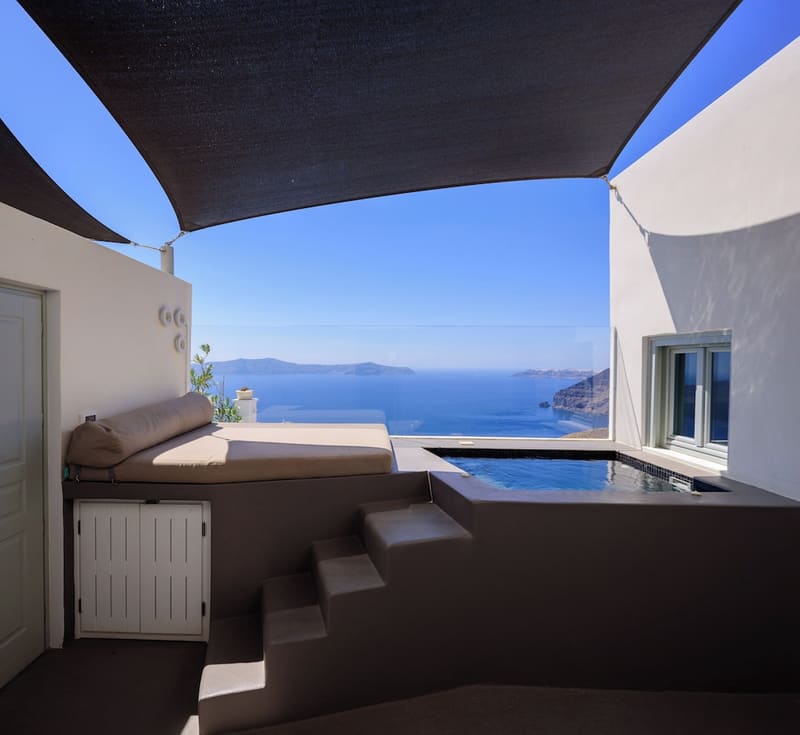 Private hot tub at Keti Hotel, Santorini — photo 2