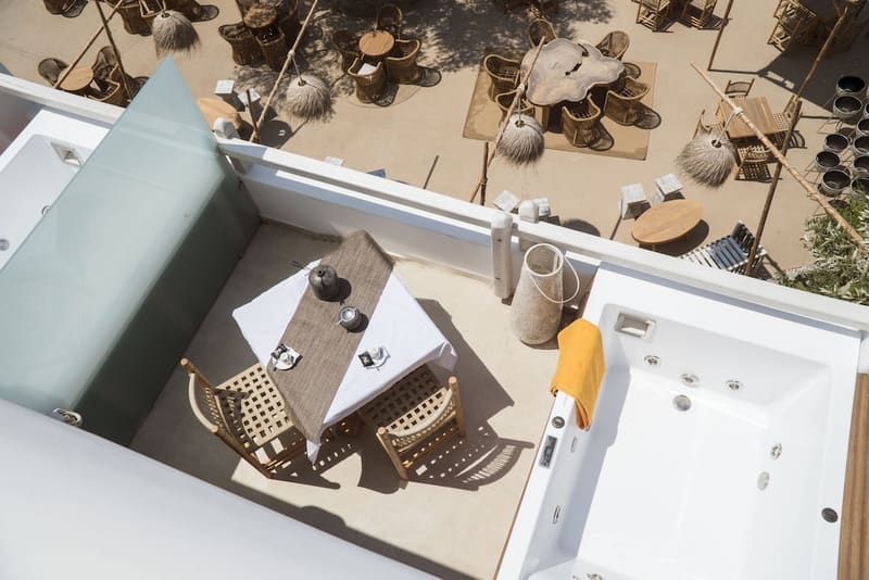 Private hot tub at Legacy Suites, Mykonos