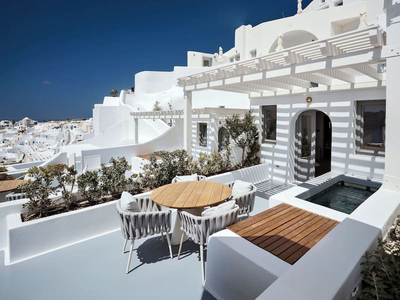Private hot tub at IKIES Santorini, Santorini
